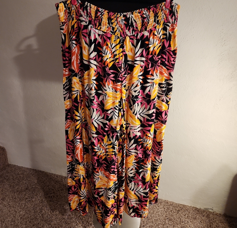 I.N.STUDIO Tropical Floral Palazzo Pants Size 3X NWT